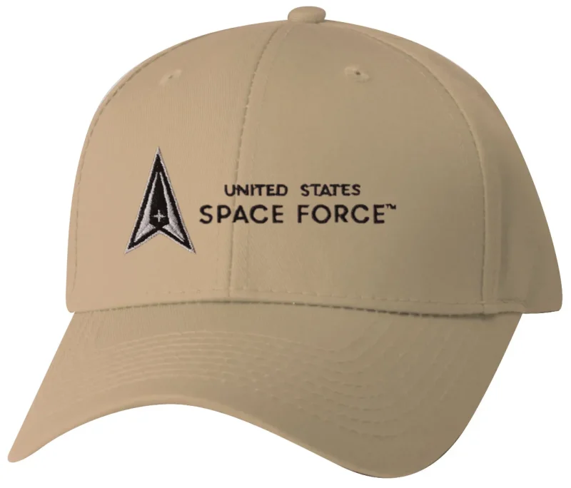 space force logo embroidered khaki structured ball cap