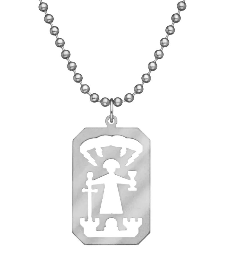 st barbara dog tag necklace military style clearance