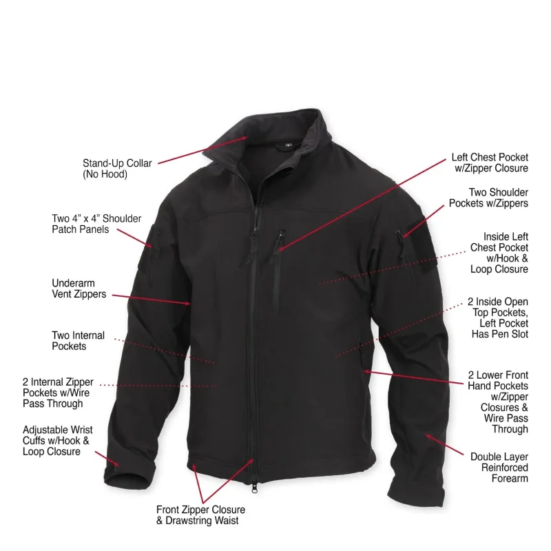 stealth ops soft shell tactical jacket by rothco