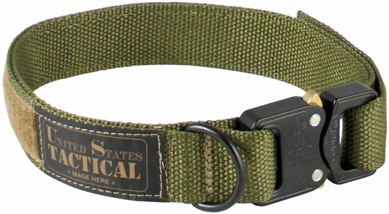 tactical dog collar with cobra buckle hook loop fastener