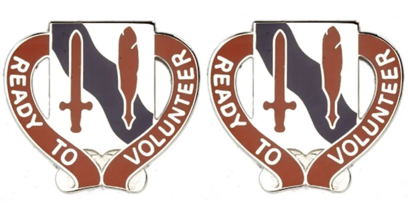 tennessee 105th personnel services unit insignia pair ready to volunteer