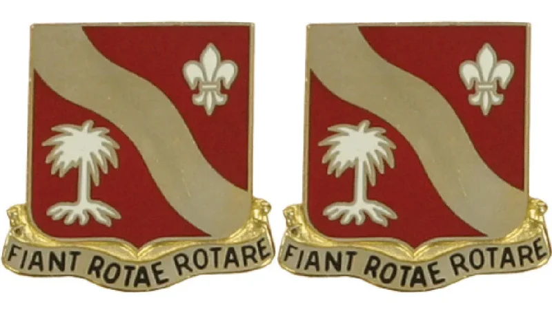 texas field artillery unit insignia pair 132nd distinctive