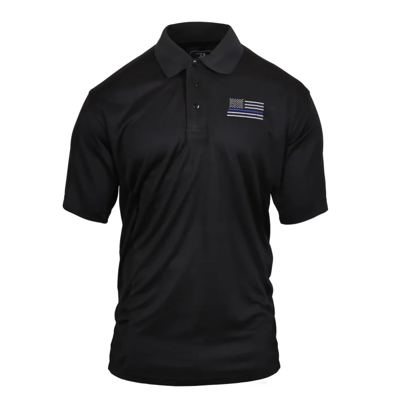 thin blue line moisture wicking polo shirt