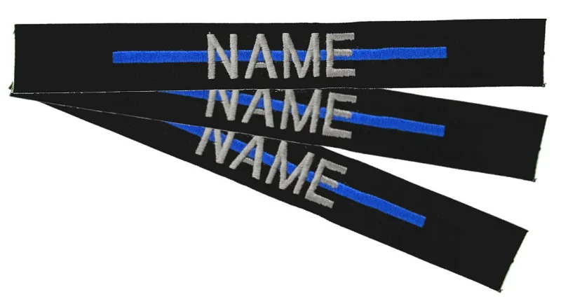 thin blue line name tapes 3 pack sew on