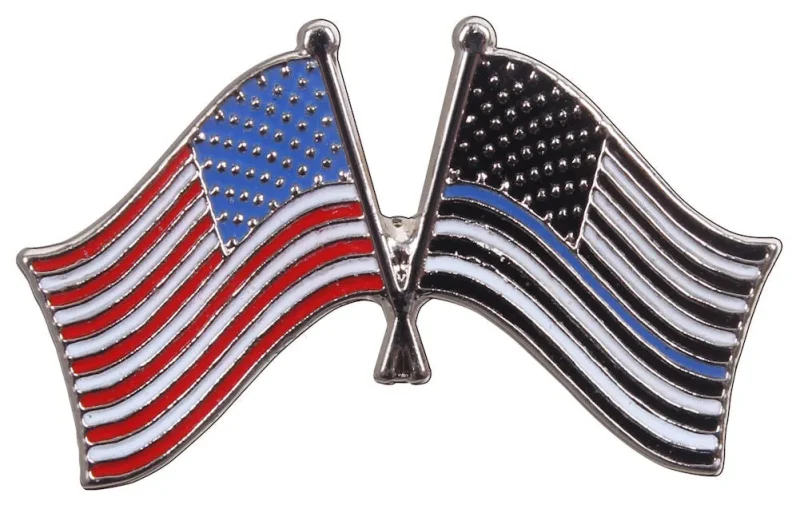 thin blue line usa flag pin