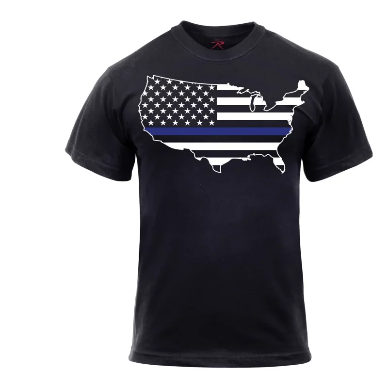 thin blue line usa map t shirt