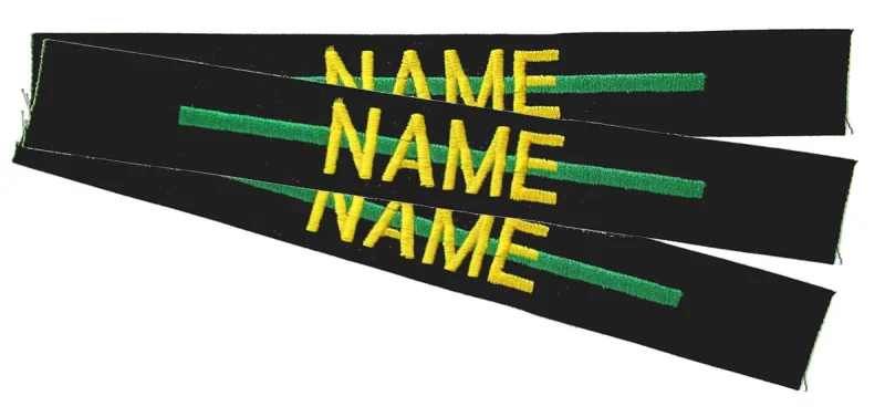 thin green line sew on name tapes 3 pack