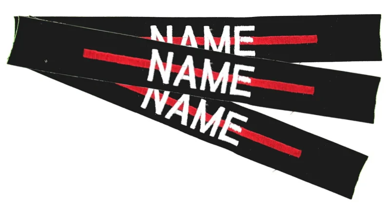 thin red line sew on name tapes 3 pack