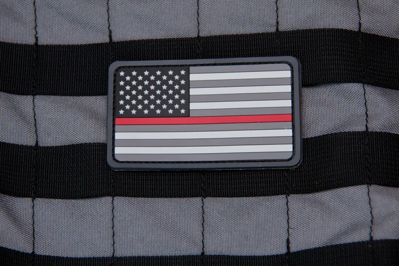 thin red line u s flag pvc patch hook fastener clearance