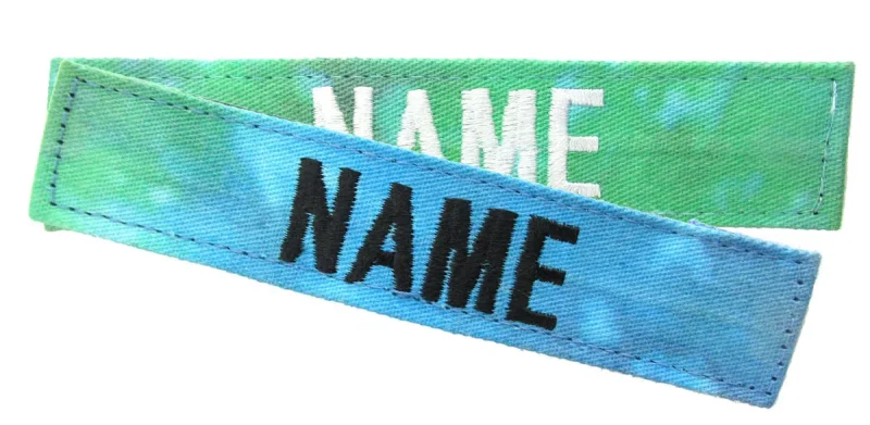 tie dye hook fastener name tapes fabric material