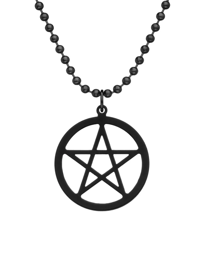 titanium pentacle dog tag necklace