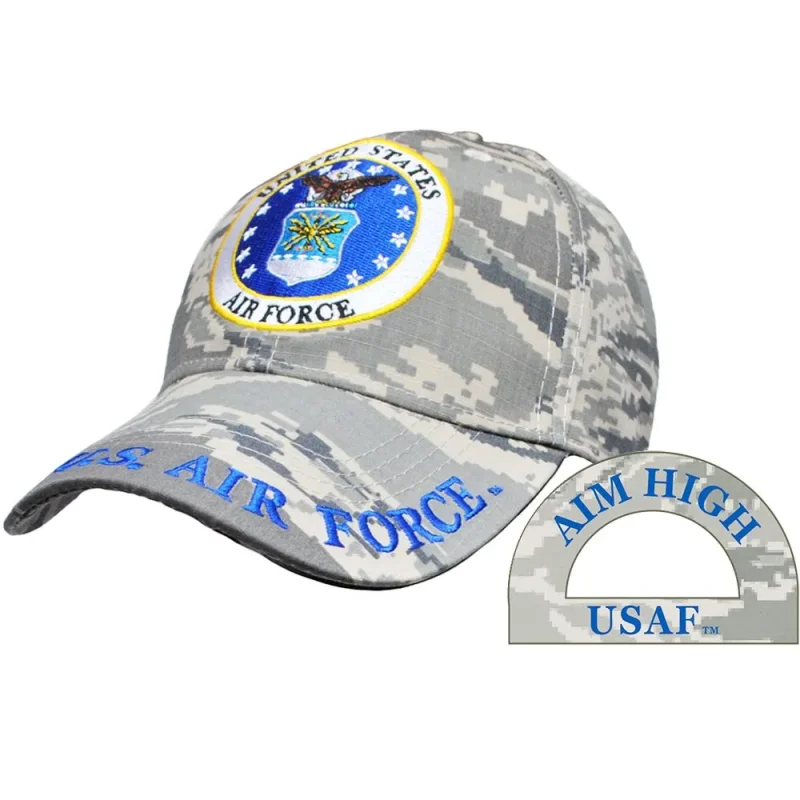 u s air force abu camo emblem ball cap aim high