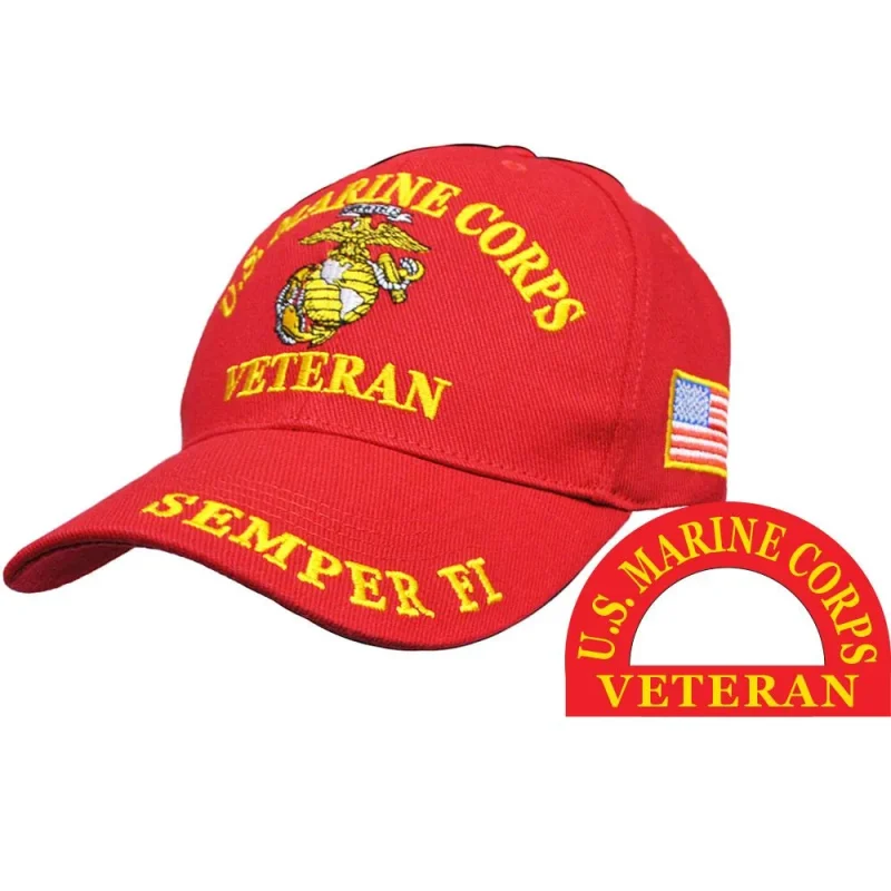 u s marine corps semper fi red veteran ball cap