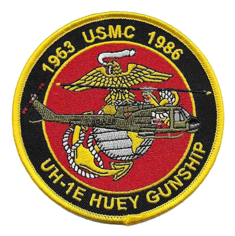 uh 1e huey gunship helicopter patch usmc utility