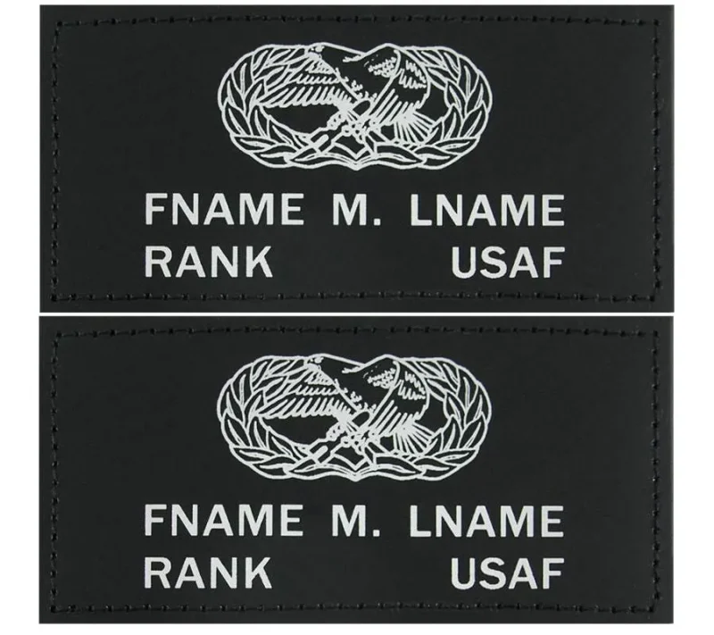 us air force black leather flight badge pair