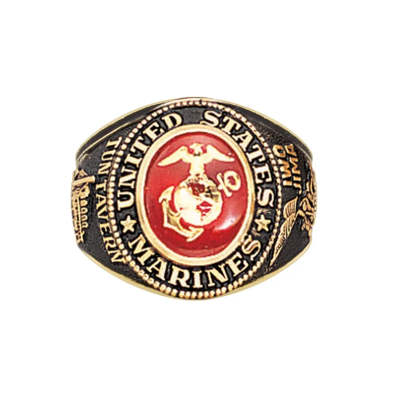 us marines brass engraved deluxe ring