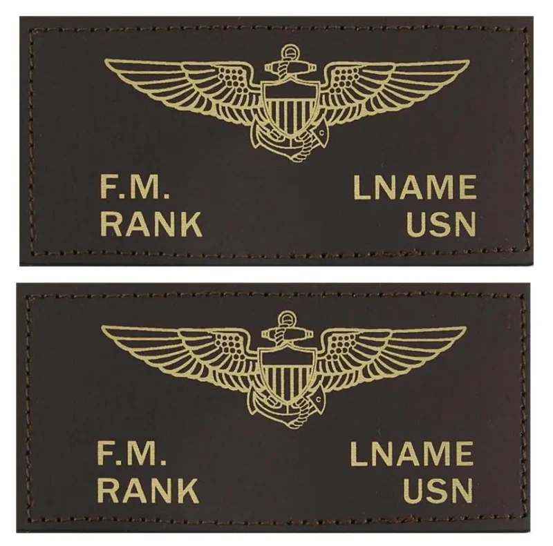 us navy leather flight badge brown pair