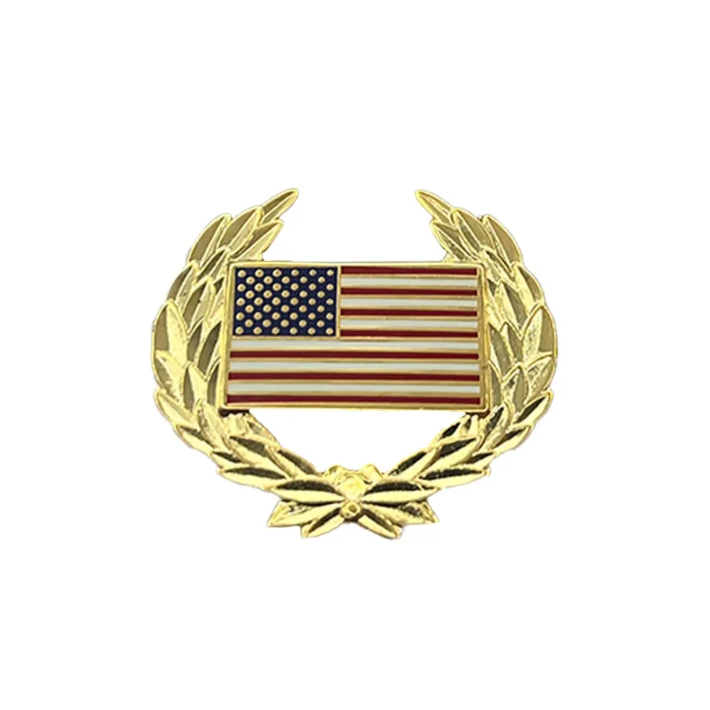 usa flag metal wreath pin