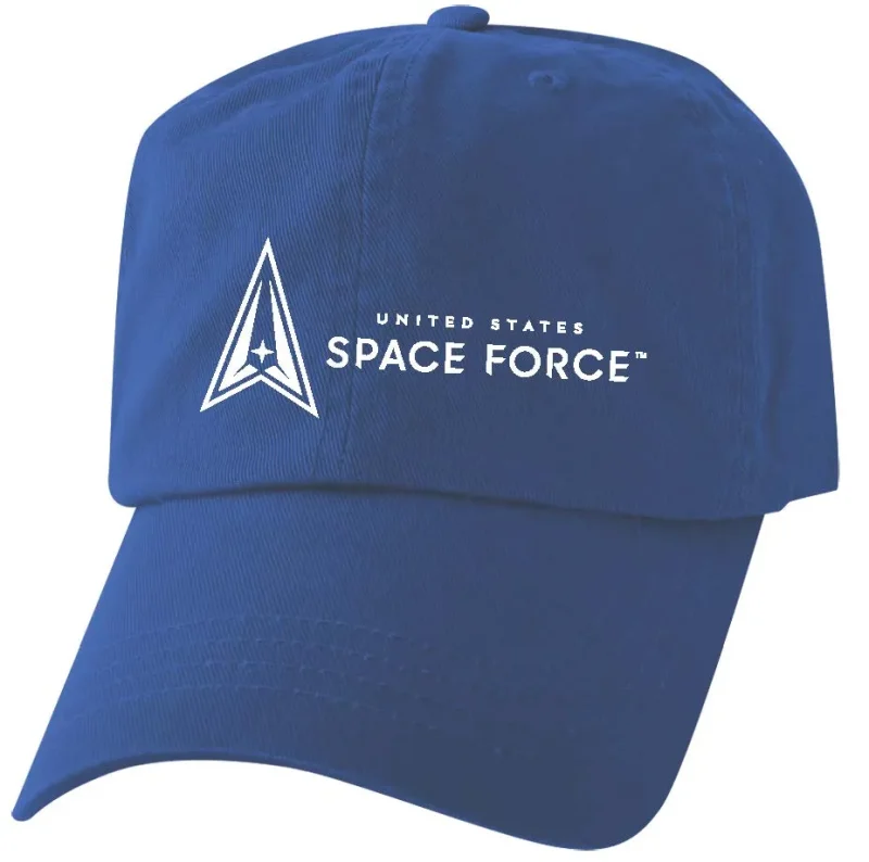 usa space force logo royal embroidered structured cap