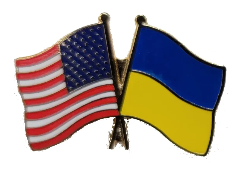 usa ukraine flag metal pin badge