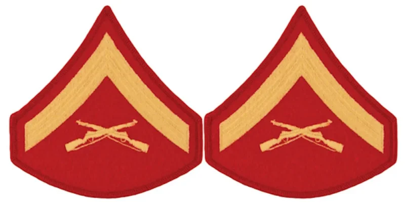 usmc gold chevrons on red authentic insignia