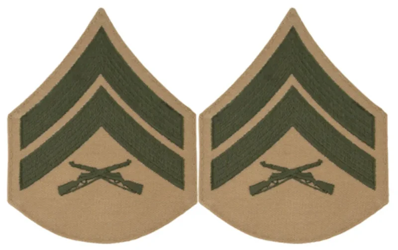 usmc green chevrons on khaki