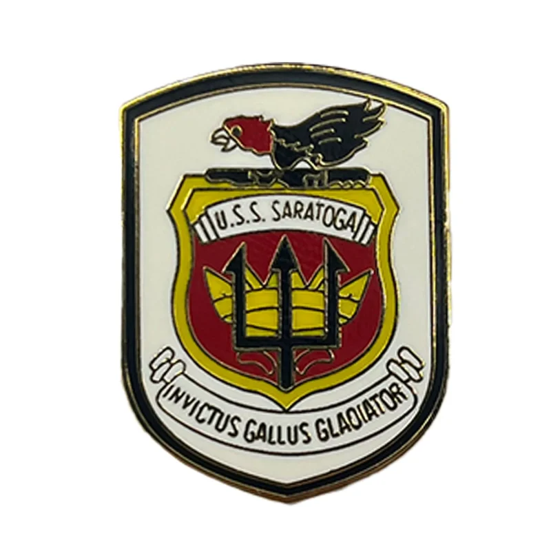 uss saratoga metal pin navy ship memorabilia