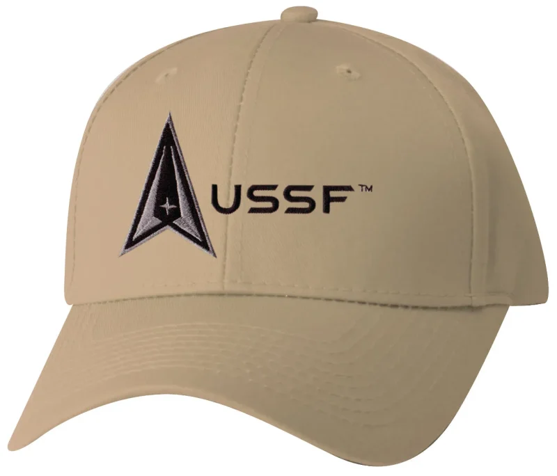 ussf space force logo khaki structured embroidered cap