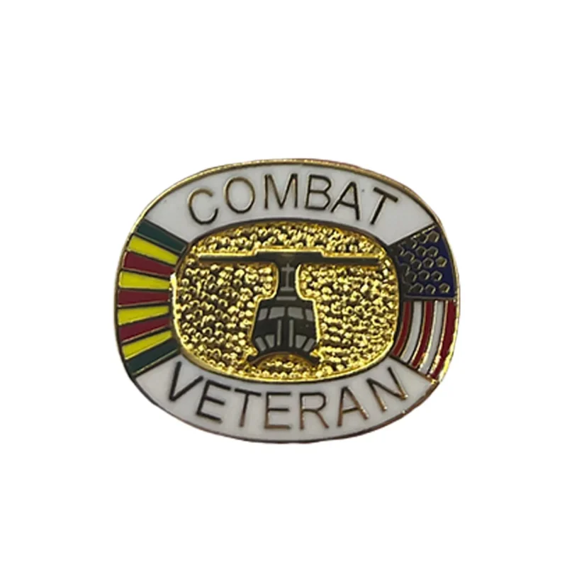 veteran combat metal pin honor pride