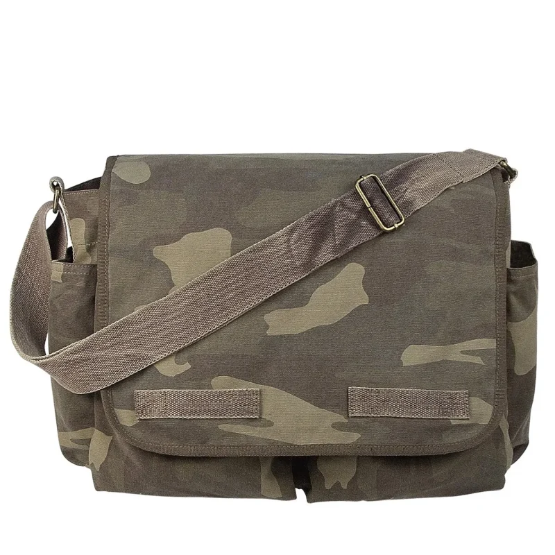 vintage canvas messenger bag by rothco