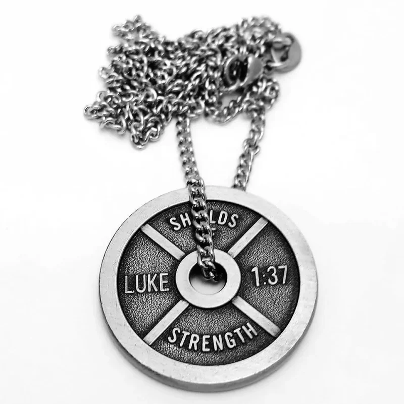 women s weight plate necklace luke 1 37 faith jewelry